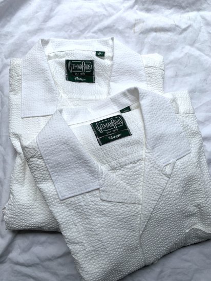 Gitman Vintage Seersucker Camp Collar Shirts Made in USA White SALE!! 22,000 → 17,600 + Tax 