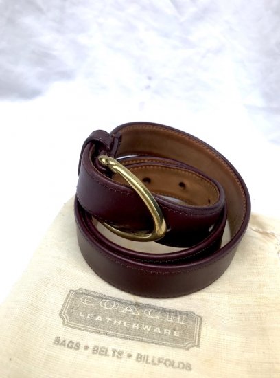<img class='new_mark_img1' src='https://img.shop-pro.jp/img/new/icons50.gif' style='border:none;display:inline;margin:0px;padding:0px;width:auto;' />Vintage Old COACH Leather Belt <BR> BURGUNDY