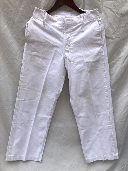 <img class='new_mark_img1' src='https://img.shop-pro.jp/img/new/icons50.gif' style='border:none;display:inline;margin:0px;padding:0px;width:auto;' />~50's Vintage Royal Navy White Drill Trousers (SIZE : 3027)