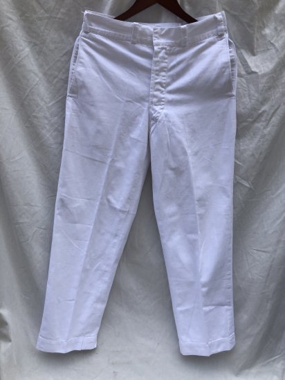 <img class='new_mark_img1' src='https://img.shop-pro.jp/img/new/icons50.gif' style='border:none;display:inline;margin:0px;padding:0px;width:auto;' />~60's Vintage Royal Navy White Drill Trousers (SIZE : 3129)