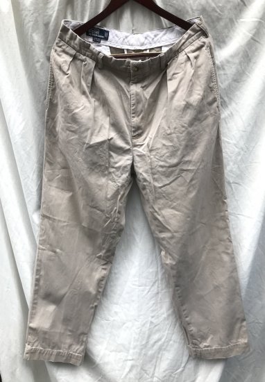 <img class='new_mark_img1' src='https://img.shop-pro.jp/img/new/icons50.gif' style='border:none;display:inline;margin:0px;padding:0px;width:auto;' />00's Old Ralph Lauren Pleated Front Chino Trousers Beige 36 x 29