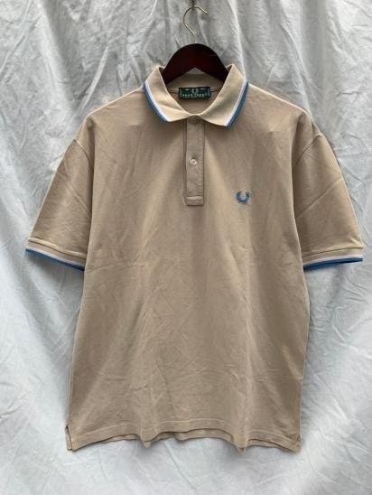 90's Old Fred Perry S/S Polo Shirts Made in Italy Beige