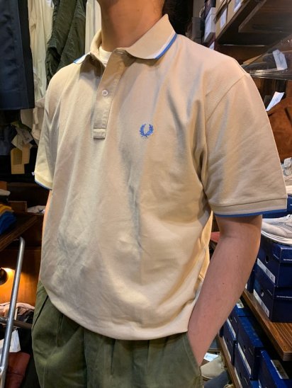 90's Old Fred Perry S/S Polo Shirts Made in Italy Beige