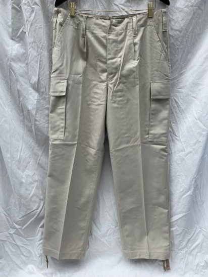 90-00's Dead Stock German Army Moleskin Cargo Trousers Natural