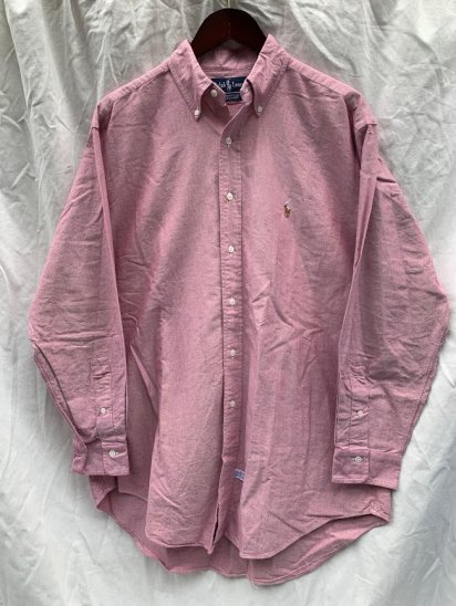 <img class='new_mark_img1' src='https://img.shop-pro.jp/img/new/icons50.gif' style='border:none;display:inline;margin:0px;padding:0px;width:auto;' />90-00's Old Ralph Lauren Oxford B.D Shirts Red / 1