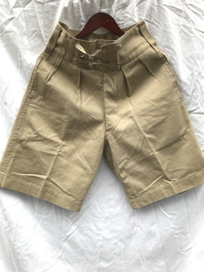 <img class='new_mark_img1' src='https://img.shop-pro.jp/img/new/icons50.gif' style='border:none;display:inline;margin:0px;padding:0px;width:auto;' />40's Vintage British Indian Army Double Brest Khaki Drill Shorts Dead Stock W28~30 / 2