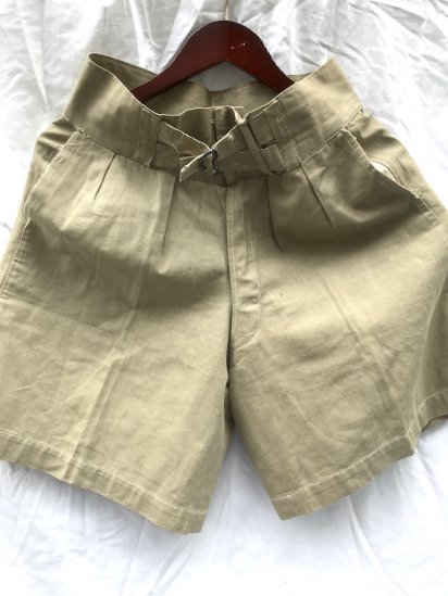 <img class='new_mark_img1' src='https://img.shop-pro.jp/img/new/icons50.gif' style='border:none;display:inline;margin:0px;padding:0px;width:auto;' />40's Vintage British Indian Army Double Brest Khaki Drill Shorts W27 1/2~29 / 5