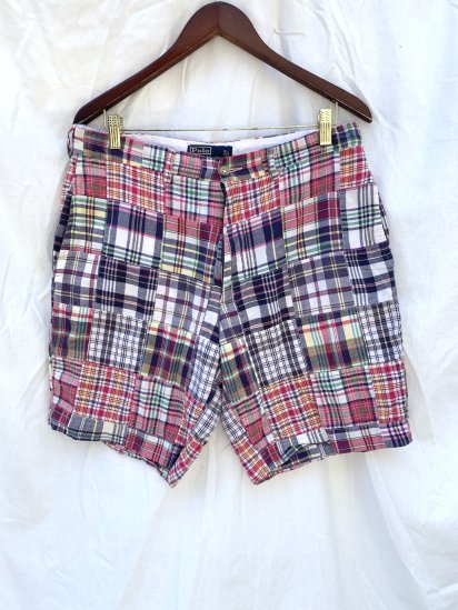 <img class='new_mark_img1' src='https://img.shop-pro.jp/img/new/icons50.gif' style='border:none;display:inline;margin:0px;padding:0px;width:auto;' />90's Old Ralph Lauren Patch Work Shorts Made In India