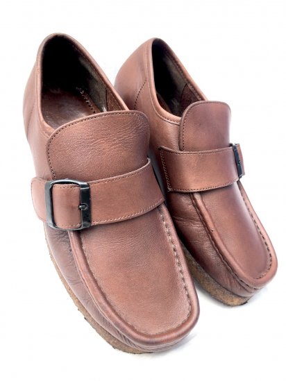 <img class='new_mark_img1' src='https://img.shop-pro.jp/img/new/icons50.gif' style='border:none;display:inline;margin:0px;padding:0px;width:auto;' />90's ~ Vintage Clarks Wallabees Monk Strap Made in Ireland Brown Leather

