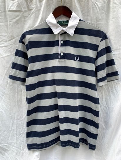 <img class='new_mark_img1' src='https://img.shop-pro.jp/img/new/icons50.gif' style='border:none;display:inline;margin:0px;padding:0px;width:auto;' />90's Old Fred Perry S/S Rugby Shirts Made in Italy Navy×Gray