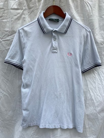 90's Old Fred Perry S/S Polo Shirts Made in Italy Light Sax