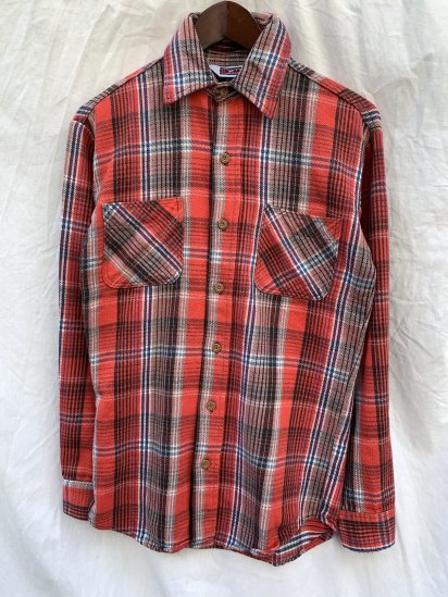 80-90's Vintage BIG MAC Cotton Flannel Shirts Red  Grey