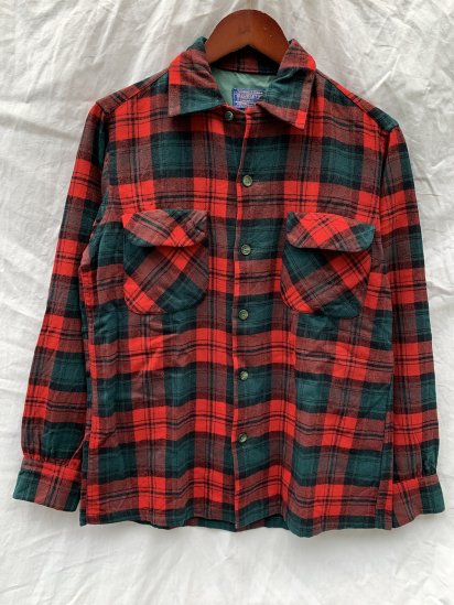 <img class='new_mark_img1' src='https://img.shop-pro.jp/img/new/icons50.gif' style='border:none;display:inline;margin:0px;padding:0px;width:auto;' />50's~ Vintage Pendleton Board Shirts MADE IN USA/ Green x Red