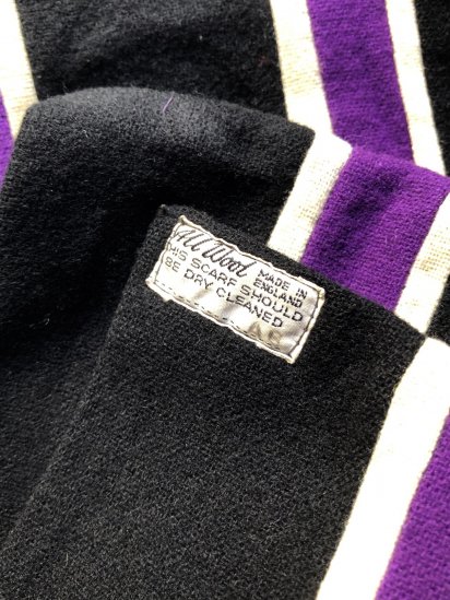 <img class='new_mark_img1' src='https://img.shop-pro.jp/img/new/icons50.gif' style='border:none;display:inline;margin:0px;padding:0px;width:auto;' />Vintage School Muffler Made in England (PurpleBlackWhite)