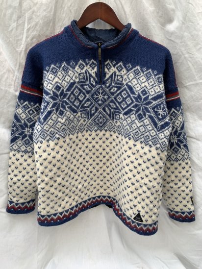 90's ~ Old DALE OF NORWAY Half Zip Nordic Sweater Made in Norway