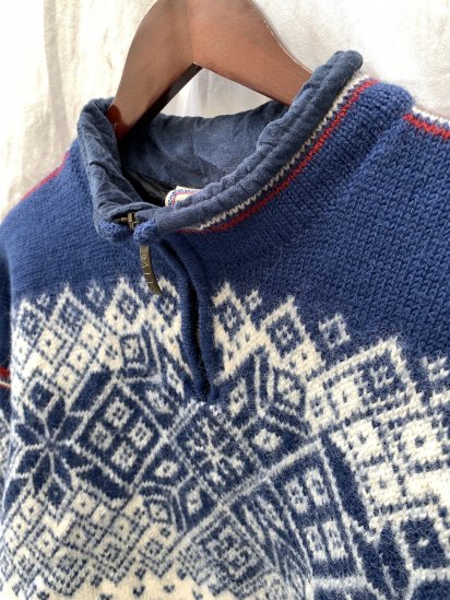 90's ~ Old DALE OF NORWAY Half Zip Nordic Sweater Made in Norway