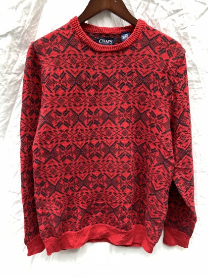 <img class='new_mark_img1' src='https://img.shop-pro.jp/img/new/icons50.gif' style='border:none;display:inline;margin:0px;padding:0px;width:auto;' />Old CHAPS Cotton Knit Sweater / Geometric Pattern