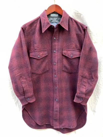 <img class='new_mark_img1' src='https://img.shop-pro.jp/img/new/icons50.gif' style='border:none;display:inline;margin:0px;padding:0px;width:auto;' />70-80's Vintage Pendleton Wool Shirts Made in USA Burgundy Check / 1