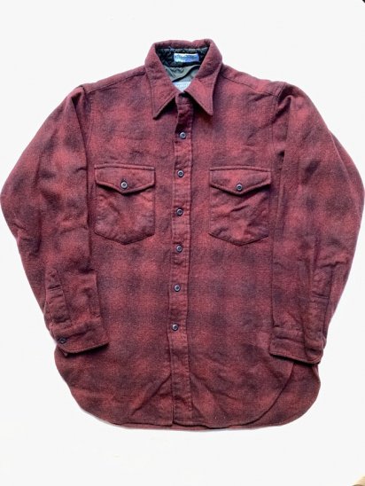 <img class='new_mark_img1' src='https://img.shop-pro.jp/img/new/icons50.gif' style='border:none;display:inline;margin:0px;padding:0px;width:auto;' />70-80's Vintage Pendleton Wool Shirts Made in USA Burgundy Check / 2
