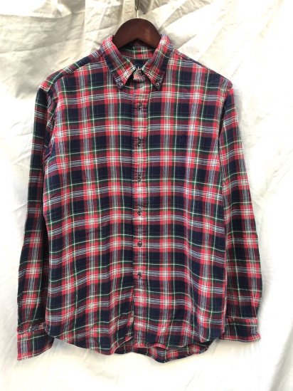 <img class='new_mark_img1' src='https://img.shop-pro.jp/img/new/icons50.gif' style='border:none;display:inline;margin:0px;padding:0px;width:auto;' />90's ~ Old Ralph Lauren Flannel B.D Shirts Navy x Red Check