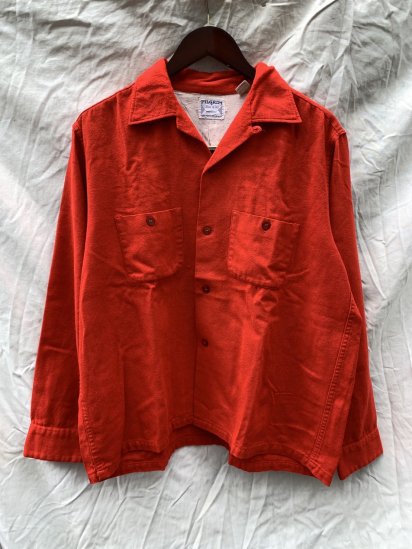 <img class='new_mark_img1' src='https://img.shop-pro.jp/img/new/icons50.gif' style='border:none;display:inline;margin:0px;padding:0px;width:auto;' />60's Vintage PILGRIM Open Collar Wool Shirts Red