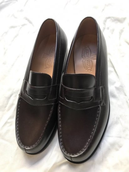 J.M. WESTON 180 SIGNATURE LOAFER BROWN BOX CALF MADE IN FRANCE 