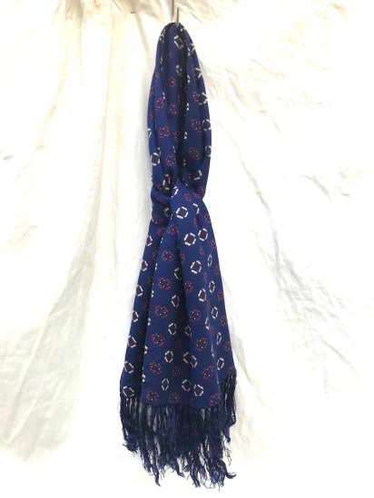 <img class='new_mark_img1' src='https://img.shop-pro.jp/img/new/icons50.gif' style='border:none;display:inline;margin:0px;padding:0px;width:auto;' />Vintage Tootal Scarf Made in England Navy x Burgundy 