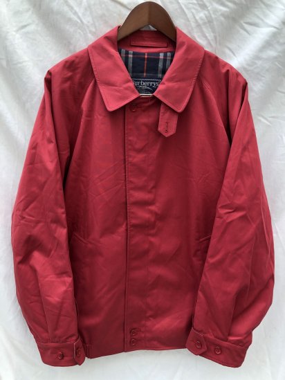 80's Vintage Burberrys Harrington Jacket with Padded Made in England Red (SIZE : L~XL くらい)