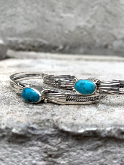 Navajo Tribe Sterling Silver Bangle With 
