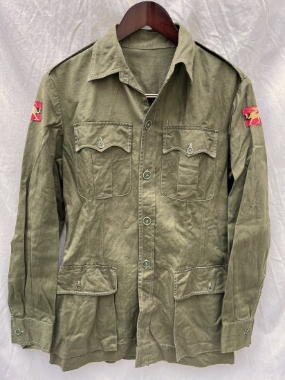 40's ~ Vintage British Indian Army Cotton Drill Bush Jacket