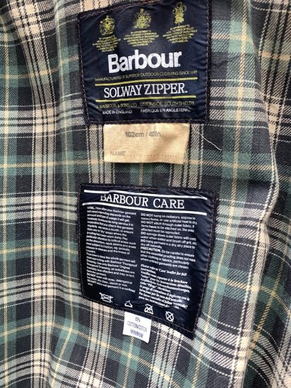 3 Crest Vintage Barbour Solway Zipper Made in England (SIZE : 40