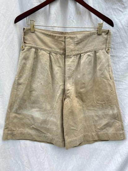40's ~ Vintage British Army Khaki Drill Shorts (SIZE : W 33)