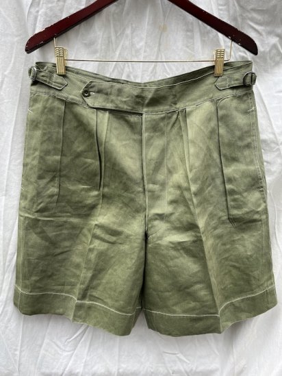40's Vintage Australian Army Green Drill Jungle Shorts (SIZE : W36)