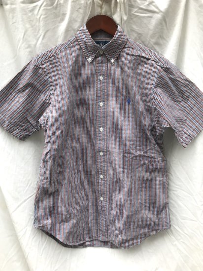 <img class='new_mark_img1' src='https://img.shop-pro.jp/img/new/icons50.gif' style='border:none;display:inline;margin:0px;padding:0px;width:auto;' />90's〜Old Ralph Lauren Short Sleeve Shirts Red x Sax x Navy(SIZE : S)