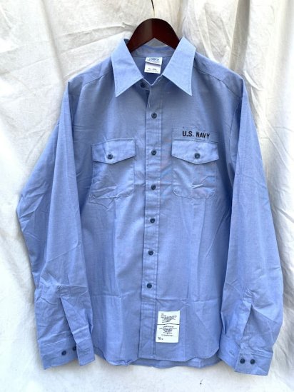 00's Dead Stock US Navy Chambray Utility Work Shirts 