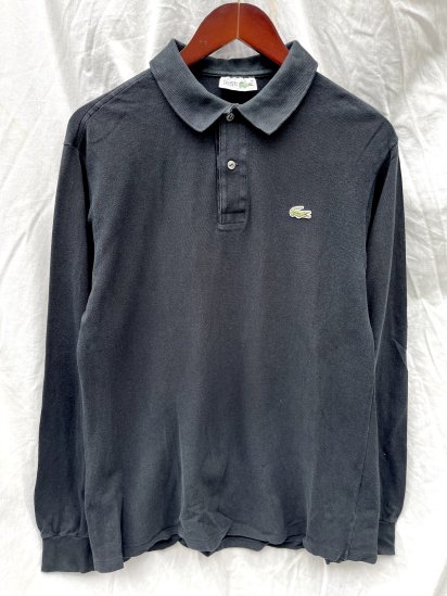 <img class='new_mark_img1' src='https://img.shop-pro.jp/img/new/icons50.gif' style='border:none;display:inline;margin:0px;padding:0px;width:auto;' />80's Vintage Lacoste L/S Polo Shirts Made in France Black (SIZE : 5) / 1