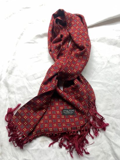 Vintage Tootal Scarf Made in England Geometric Red - ILLMINATE