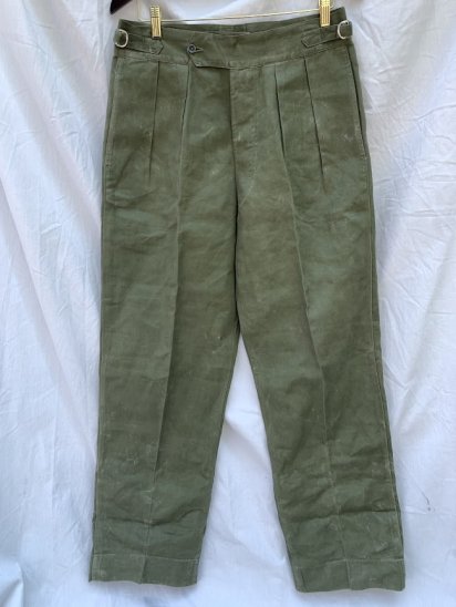 <img class='new_mark_img1' src='https://img.shop-pro.jp/img/new/icons50.gif' style='border:none;display:inline;margin:0px;padding:0px;width:auto;' />40's~ Vintage Australian Army Green Drill Jungle Trousers (SIZE : ~3331)