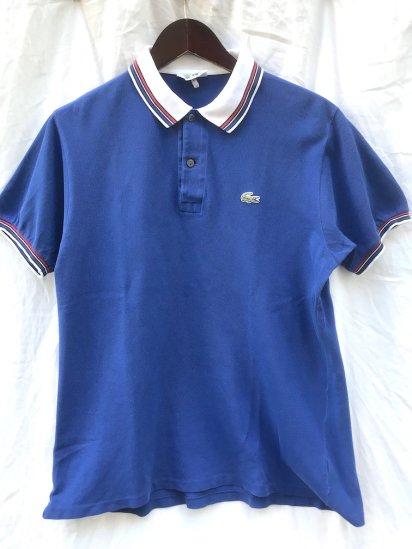 <img class='new_mark_img1' src='https://img.shop-pro.jp/img/new/icons50.gif' style='border:none;display:inline;margin:0px;padding:0px;width:auto;' />70's Vintage Lacoste Polo Shirts Made in France Tricolore Rib Line (SIZE : 4)
