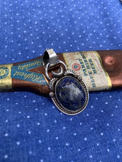 ERICKA NIKOLAS BEGAY Sterling Silver Pendant "Lapis Lazuli"