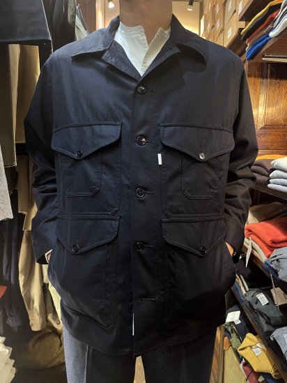 S H Made in Japan Wool (Flannel) Mackinaw Shirt Dark Navy