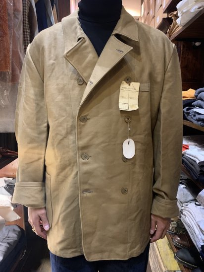 50-60's Vintage Dead Stock Double Breasted German Moleskin Jacket 