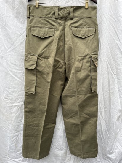 Dead Stock 40-50's Vintage French Army M-47 Cargo Pants (Size : 36