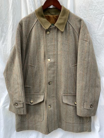 90's Vintage Grenfell Wool Lined Tweed Country Coat Made in England (Size : 42)