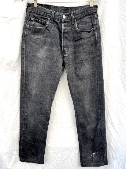 Old Euro Levi's 501 Black Sulfur Dyed Made in France (Size : 31 x 30)