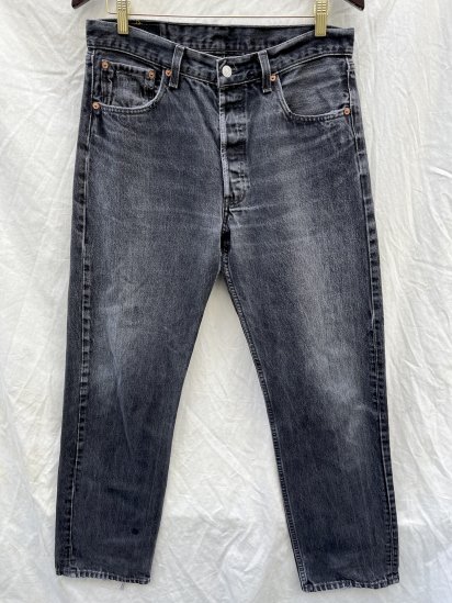 Old Euro Levi's 501 Black Sulfur Dyed Made in USA (Size : 32 x 32)