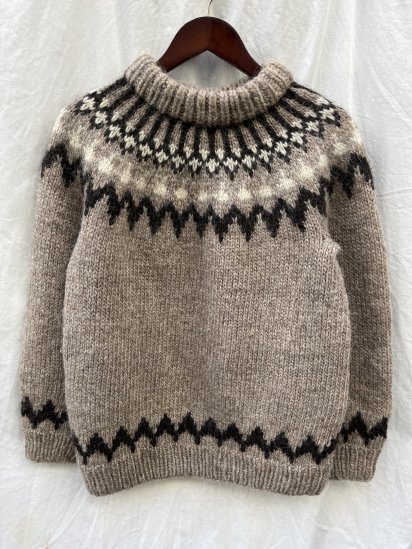 Unknown Vintage Nordic Sweater Taupe x Brown (SIze : Approx M