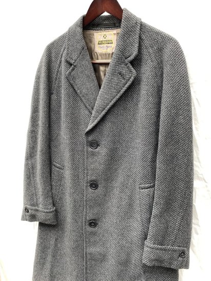 50-60's Vintage Nicholson Heavy Wool Over Coat Made in England (Size : approx US 40)

