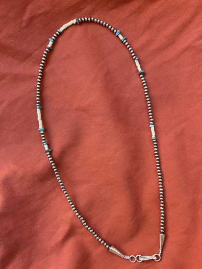 ERICKA NICOLAS BEGAY Navajo Silver Beads Necklace 