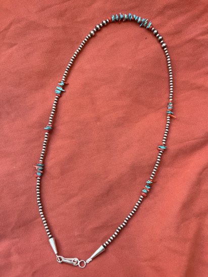 ERICKA NICOLAS BEGAY Navajo Silver Beads Necklace 